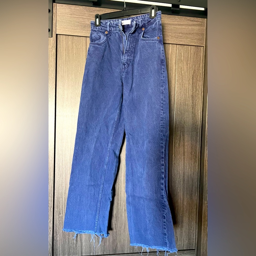 Zara High Rise Straight Leg Full Length Jeans Size 2